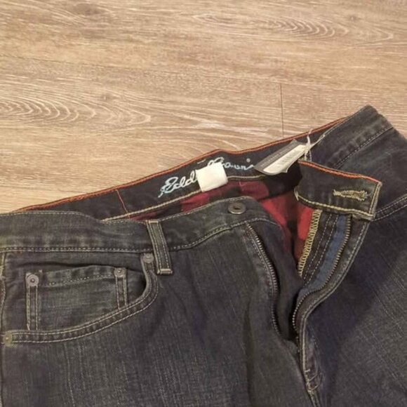 Eddie Bauer men's 32x34 Mr relaxed flannel lined jeans new - Picture 3 of 5